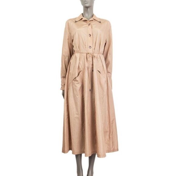BOTTEGA VENETA peachy pink
BELTED WASHED SILK TAFFETA
SHIRT Dress 44 ♥️ - Picture 1 of 12